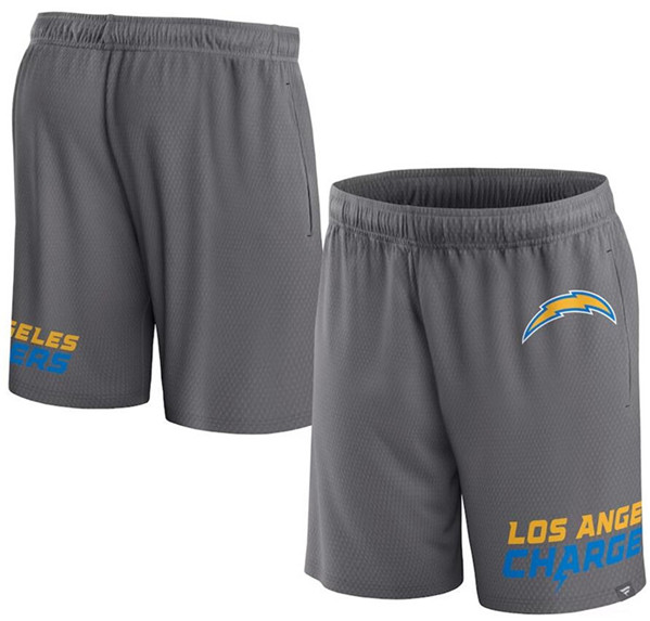 Men's Los Angeles Chargers Gray Shorts - Click Image to Close